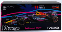 Bburago 2023 Honda Red Bull Racing Team SP 11 Sergio Perez 1/43 RB19 MIAMI GP