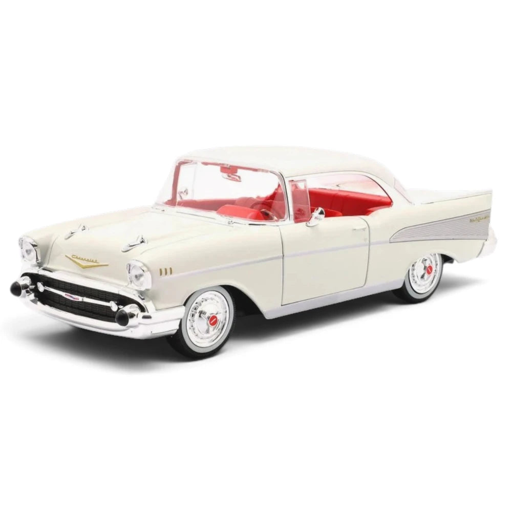 1957 Chevrolet Bel Air Convertible 1/18 scale Diecast car Model by Maisto (white)