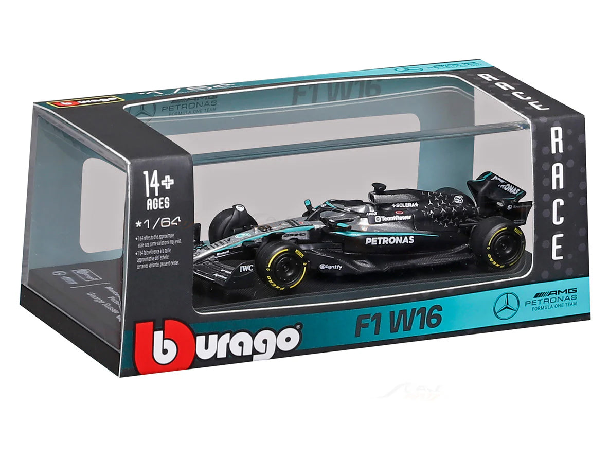 Bburago F1 Mercedes AMG W16 2025 George Russell Australia GP 1/64 Scale Model car