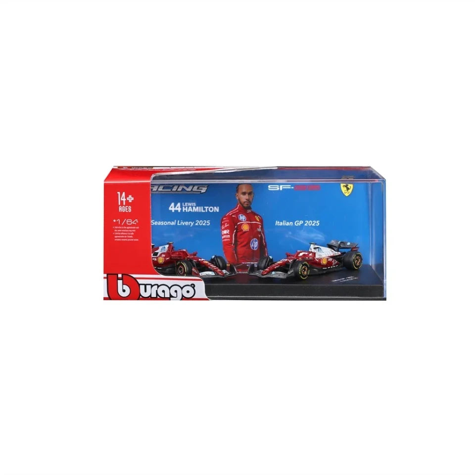 Bburago 2025 Ferrari SF25 two car pack of F1 cars of Lewis Hamilton 1/64 scale
