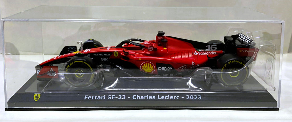 Bburago 2023 F1 Ferrari SF23 Ferrari Racing Team #16 Racing C Leclerc car 1/24 with Display Case