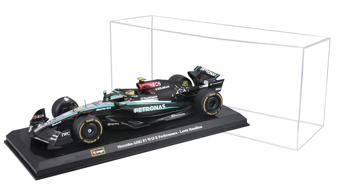 Bburago 2024 Mercedes AMG W15 F1 car With Acrylic Box #44 Lewis Hamilton 1/24