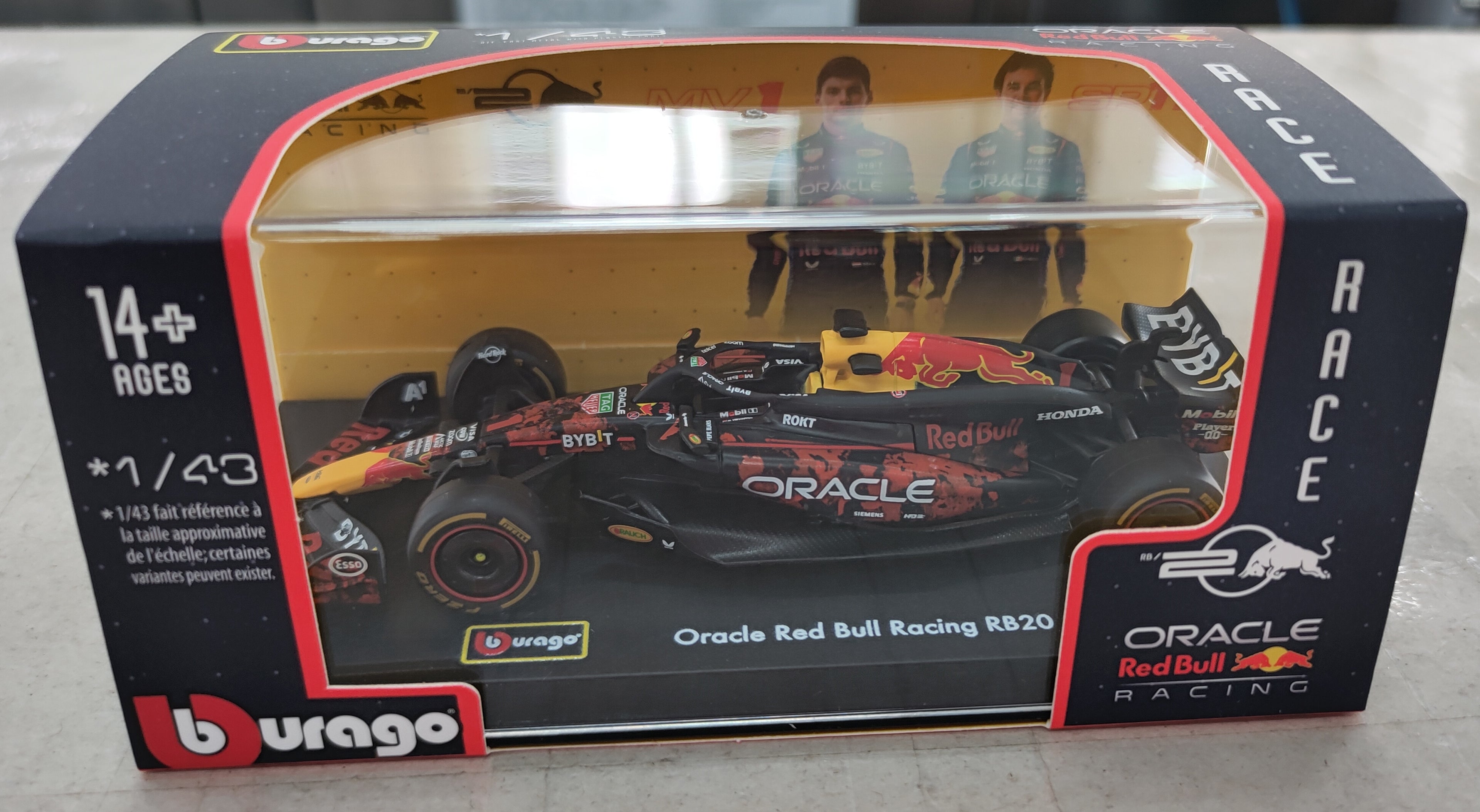 Bburago 2024 Red Bull RB20 Racing Team No. 1 Max Verstappen, 1/43 British GP
