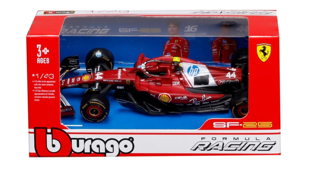 Bburago 2025 SF25 Ferrari F1 Racing car Racing Team #44 Lewis Hamilton 1/43