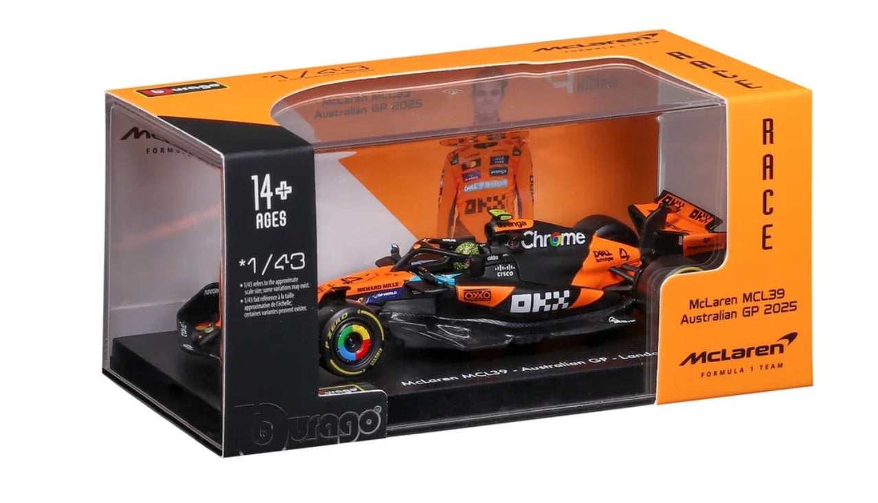 Bburago F1 MCLAREN MCL39 2025 Lando Norris -Australia GP 1/43 Scale Model car
