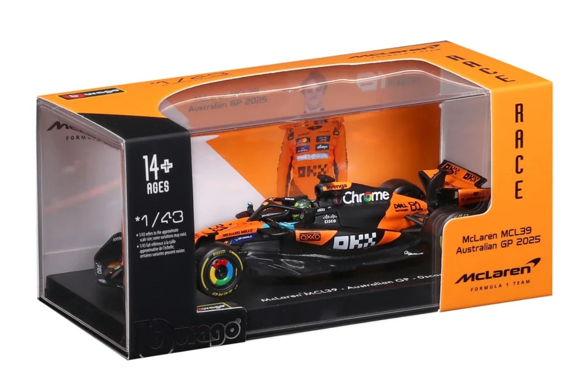 Bburago F1 MCLAREN MCL39 2025 Oscar Piastri -Australia GP 1/43 Scale Model car