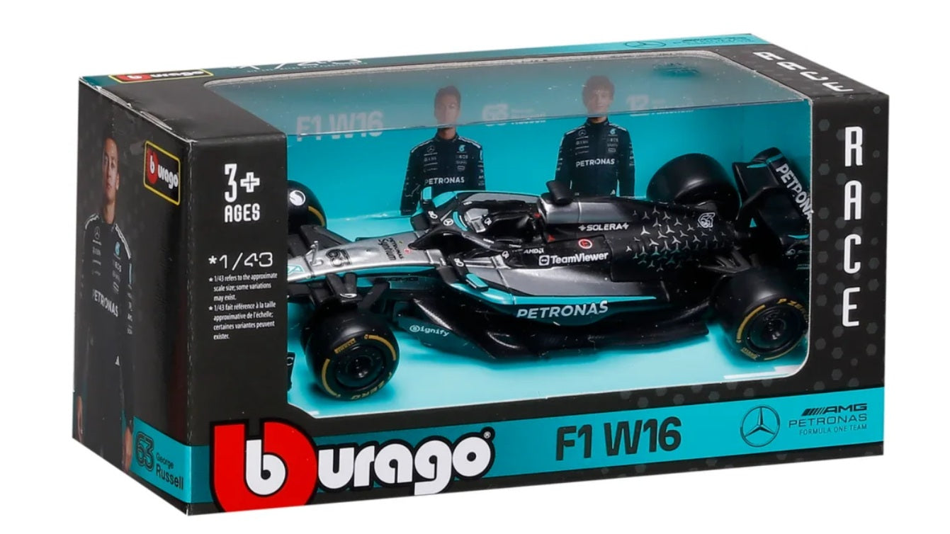 Bburago F1 Mercedes AMG W16 2025 George Russell Australia GP 1/43 Scale Model car
