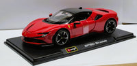 Ferrari SF90 Stradale Red Black 1/24 Diecast Model Car by Bburago