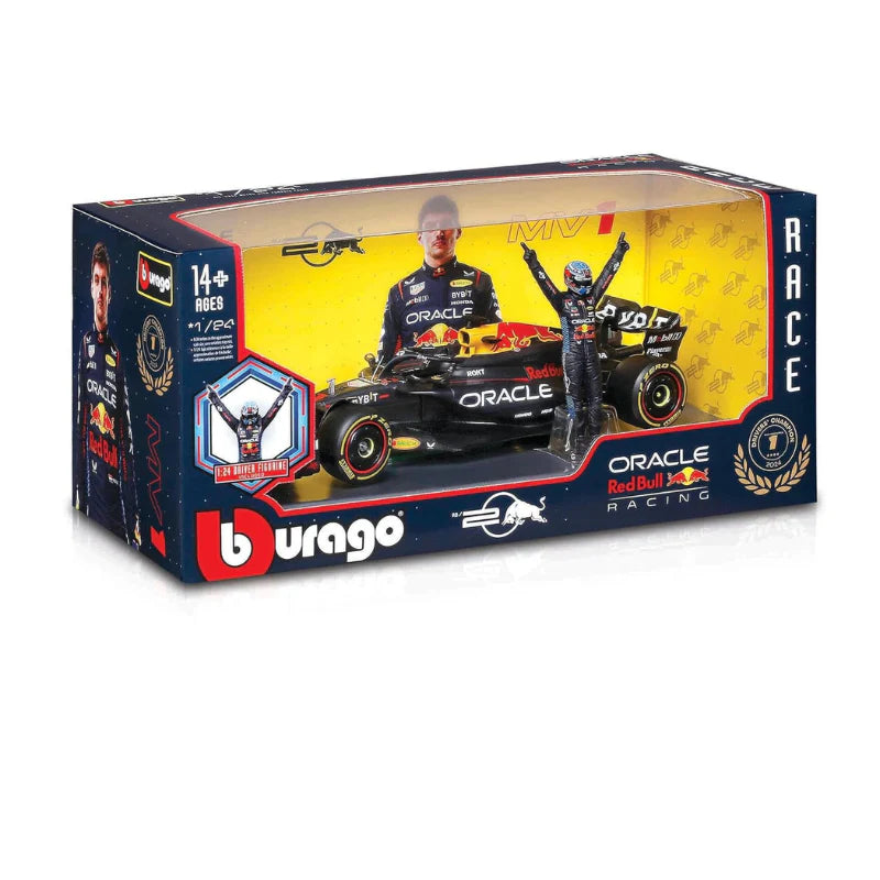 Bburago 2024 Oracle RebBull RB20 F1 car With figure #1 Max Verstappen 1/24