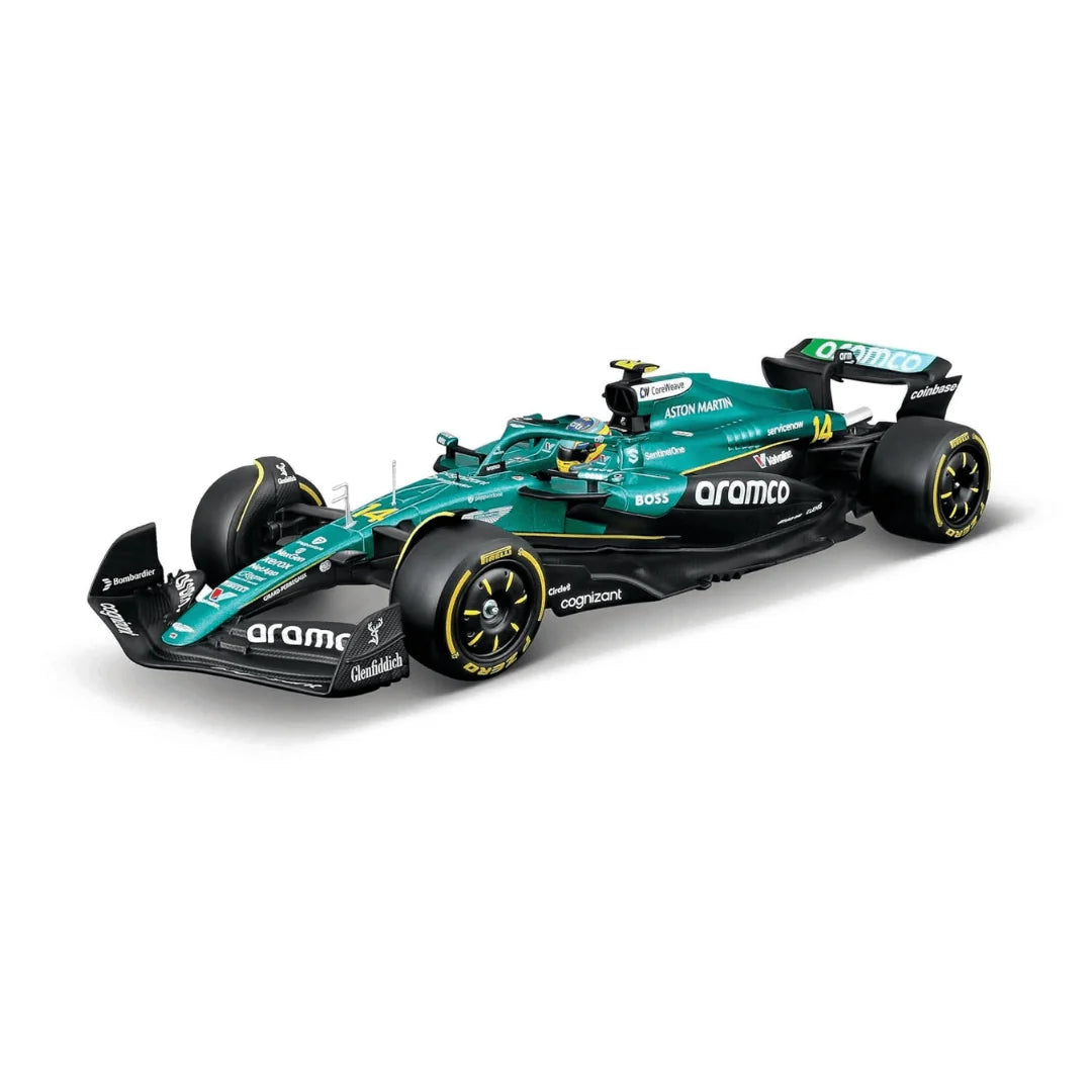 Bburago 2025 F1- Aston Martin F1 AMR25 With Acrylic Box #14 Fernando Alonso 1/24