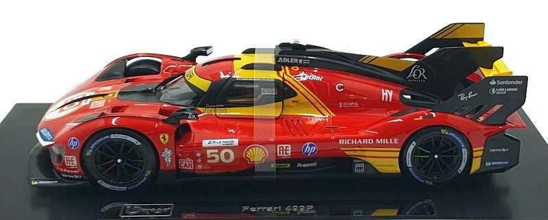 Bburago Ferrari 499P #50 LMH FIA 24h Le Mans Hypercar 2024 1/18 scale car with case