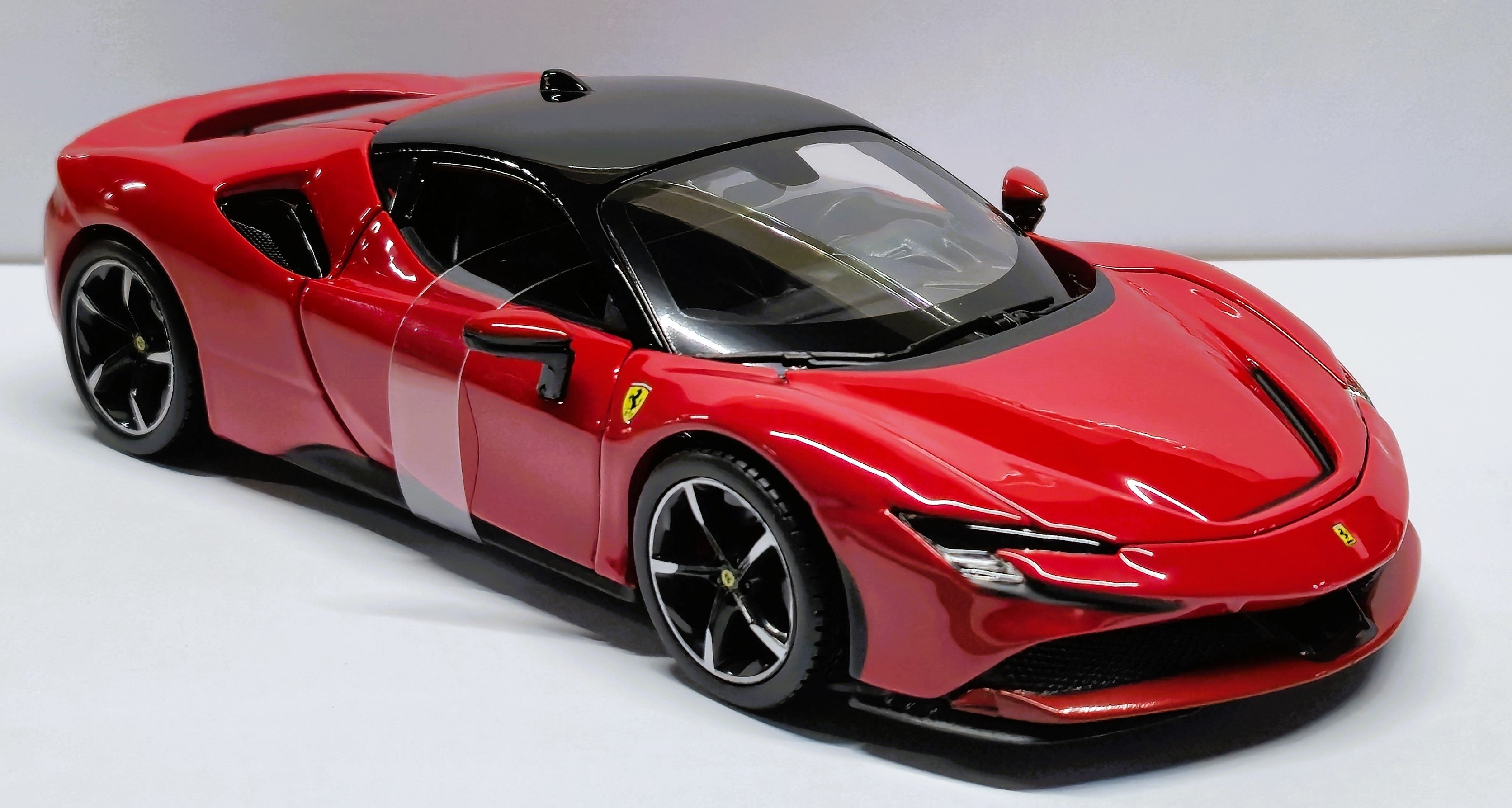 Ferrari SF 90 Stradale Red Black 1/24 Diecast Model Car by Bburago