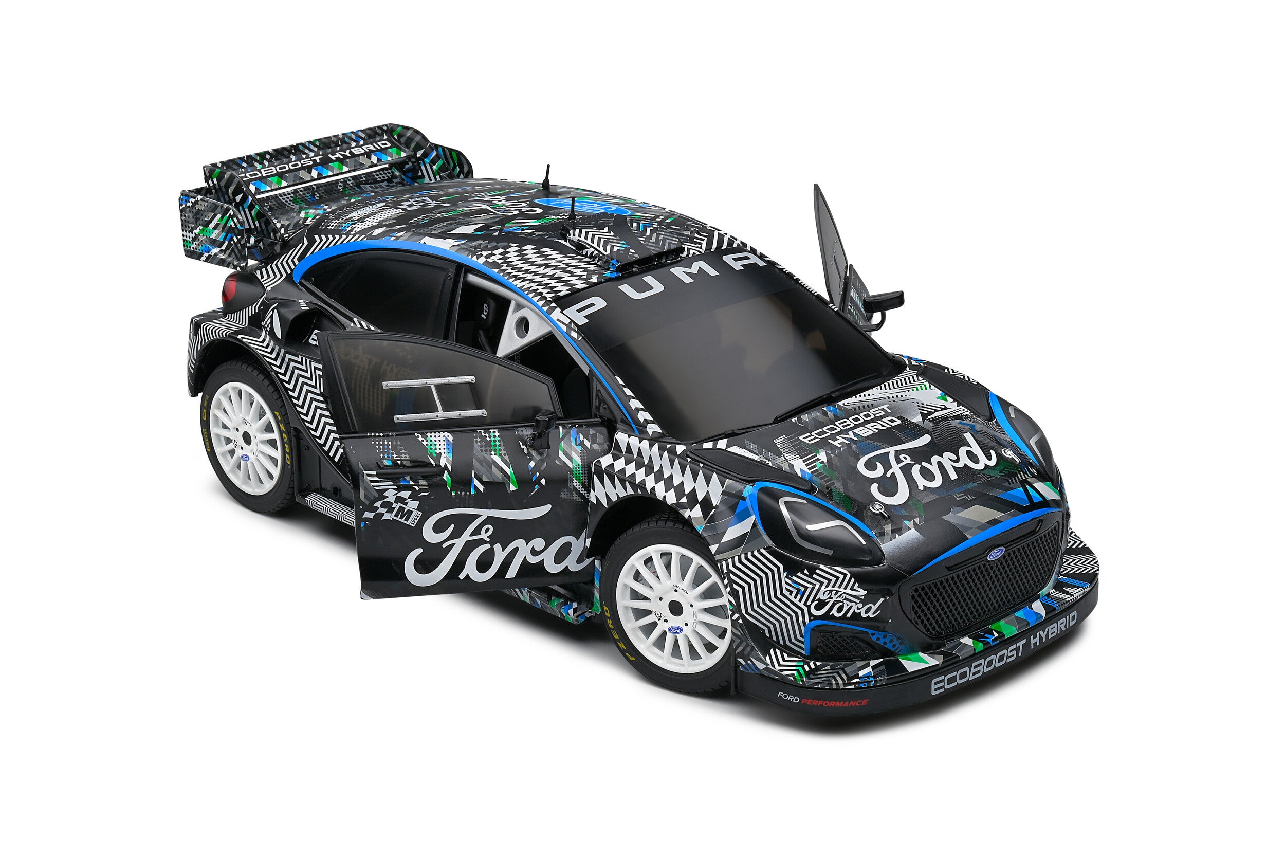 Solido Ford Puma Rally 1 Goodwood Festival of Speed - 2021 - Hybrid Black Diecast Car 1/18