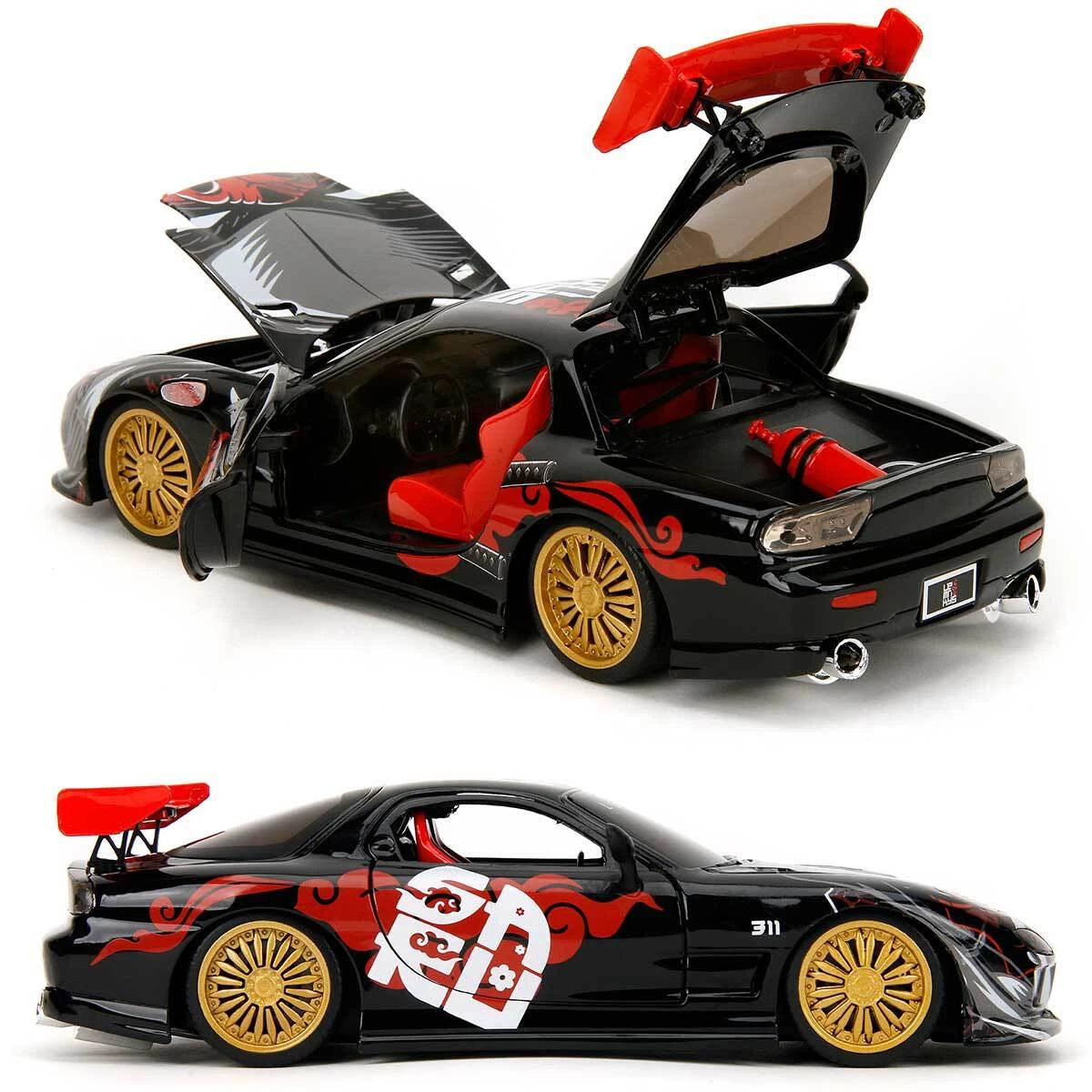 Jada Toys Hollywood Rides Labmonkeys Saru & Mazda RX-7 1/24 Scale diecast car with figure