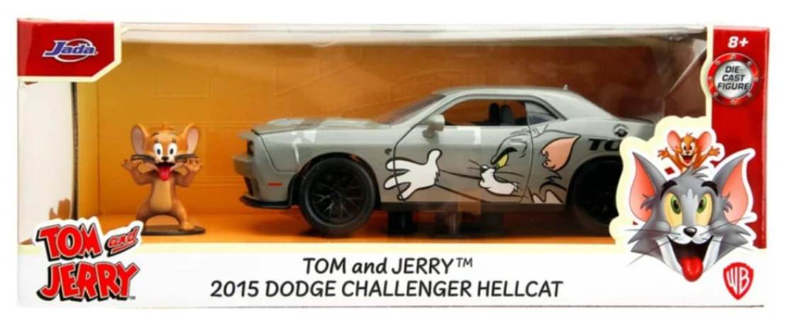 Jada Toys Tom and Jerry 1/24 scale 2015 Dodge Challenger Hellcat scale model car
