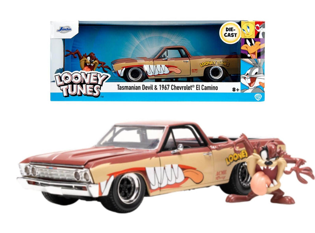 Looney Tunes Tasmanian Devil and 1967 Chevrolet El Camino - Hollywood Rides- 1/24 by Jada