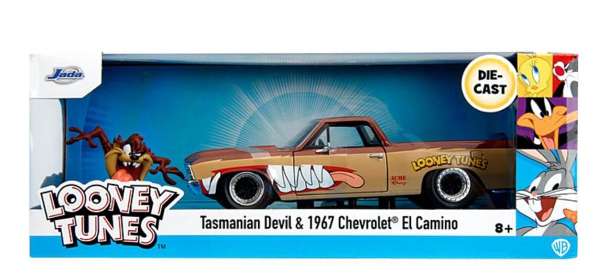 Looney Tunes Tasmanian Devil and 1967 Chevrolet El Camino - Hollywood Rides- 1/24 by Jada