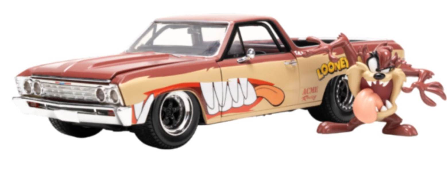 Looney Tunes Tasmanian Devil and 1967 Chevrolet El Camino - Hollywood Rides- 1/24 by Jada