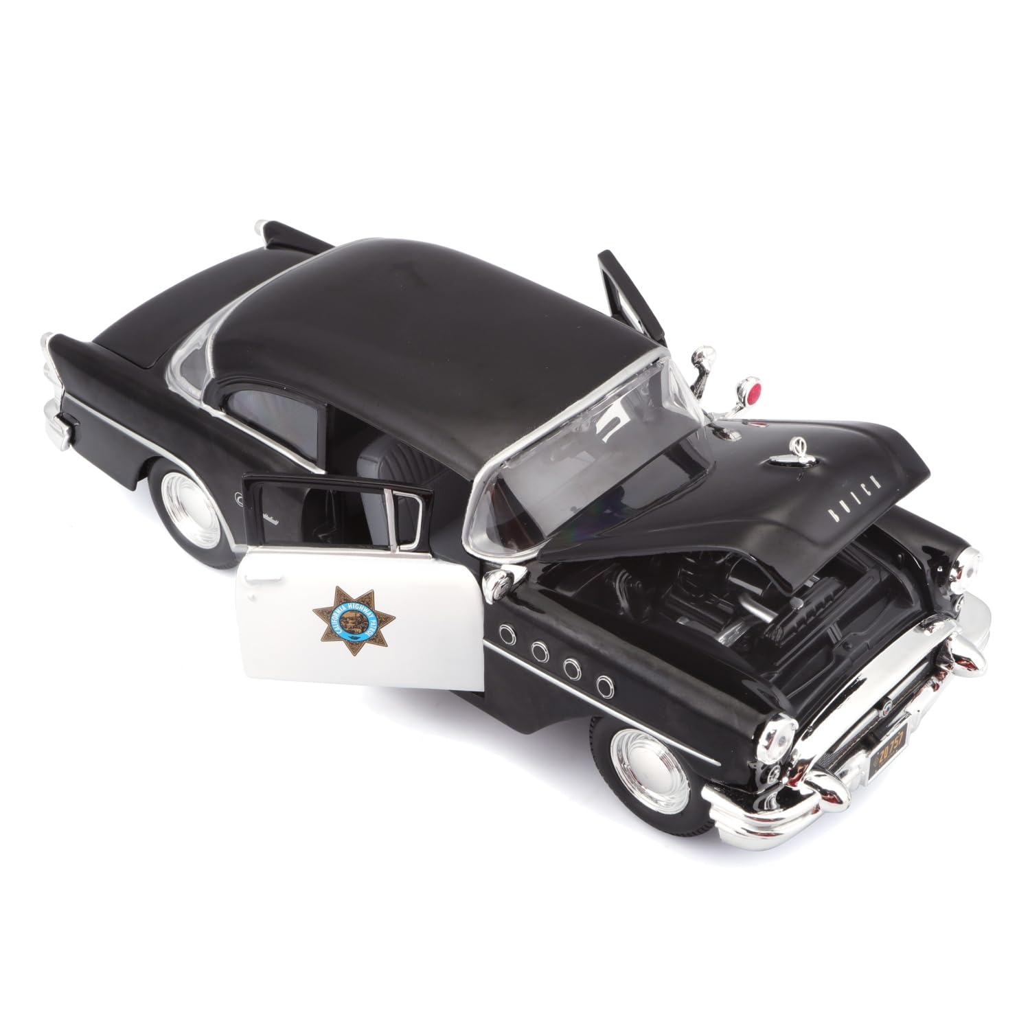 Maisto 1955 Buick Century 1/24 white black in acrylic case