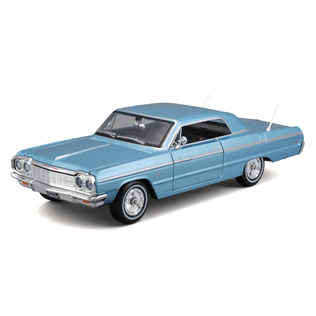 Maisto 1964 Chevrolet Impala 1/24 Blue in acrylic case