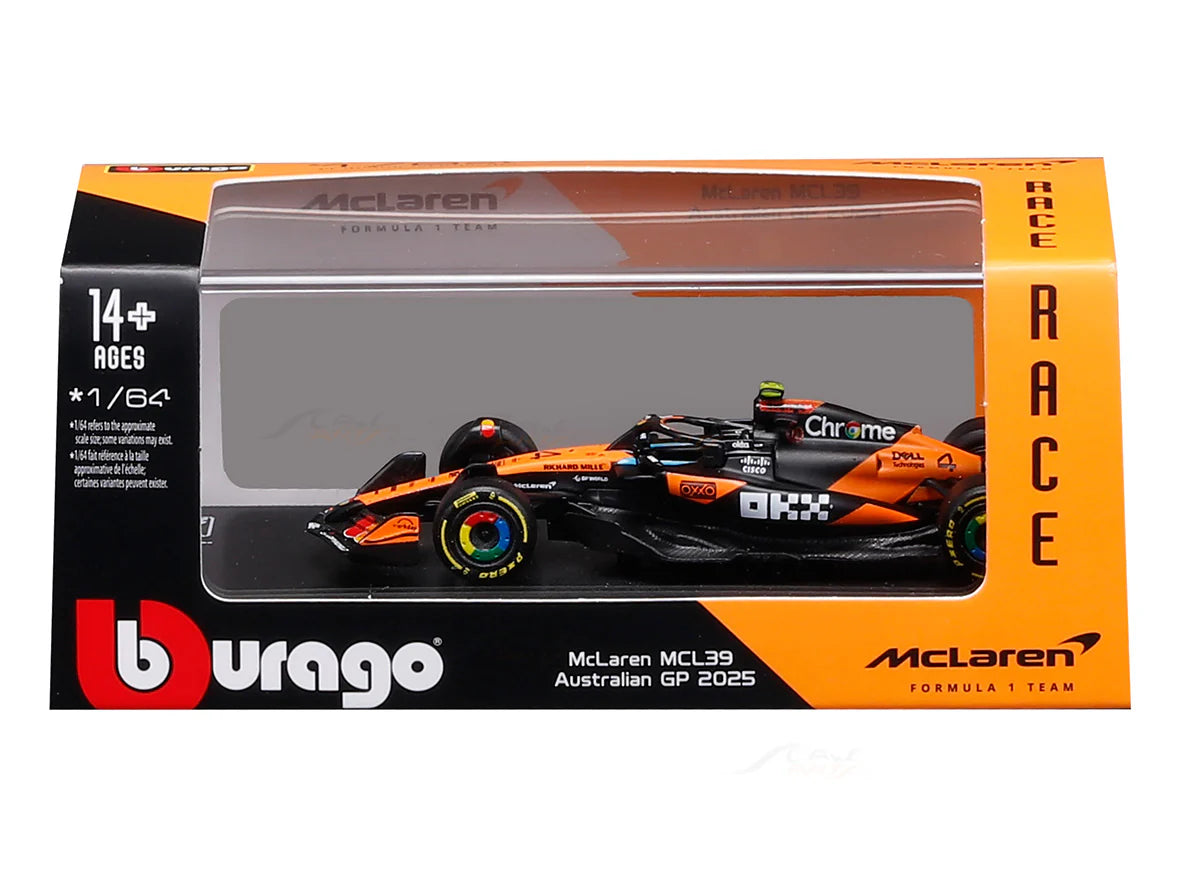 Bburago F1 MCLAREN MCL39 2025 Lando Norris -Australia GP 1/64 Scale Model car