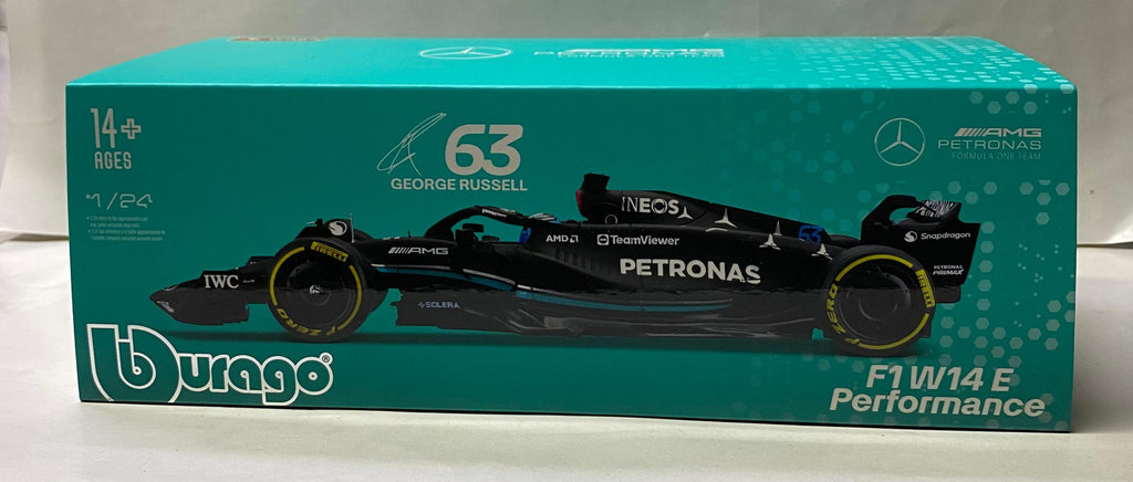 Bburago MERCEDES AMG PETRONAS 2023 F1 W14 E Performance no 63 George Russel 1/24