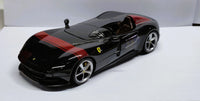 Ferrari Monza SP1 Black with Red Stripes 1/24 Diecast Model Car by Bburago