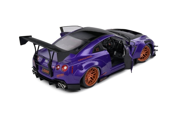 Solido Nissan GT-R 25 with Libert Walk Body Kit 2.0 - 2022 - Purple Diecast Car 1/18