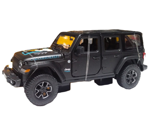Rastar Jeep Wrangler Rubicon 4xe Black diecast car 1/24 scale