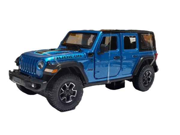 Rastar Jeep Wrangler Rubicon 4xe Blue diecast car 1/24 scale