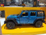 Rastar Jeep Wrangler Rubicon 4xe Blue diecast car 1/24 scale