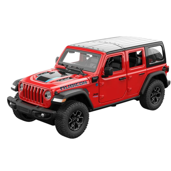 Rastar Jeep Wrangler Rubicon 4xe Red diecast car 1/24 scale
