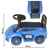 Brunte Ride on Car for Kids with Music and Horn Steering, Push Car for Baby with Backrest, Under Seat Storage Ride on for Kids 1 to 3 Years Blue