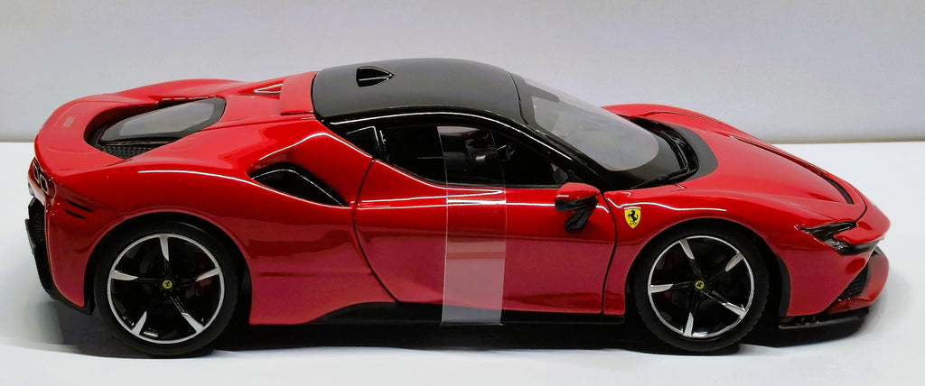 Ferrari SF 90 Stradale Red Black 1/24 Diecast Model Car by Bburago