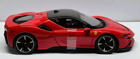 Ferrari SF90 Stradale Red Black 1/24 Diecast Model Car by Bburago