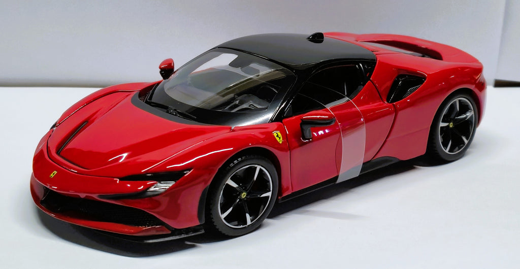 Ferrari SF 90 Stradale Red Black 1/24 Diecast Model Car by Bburago