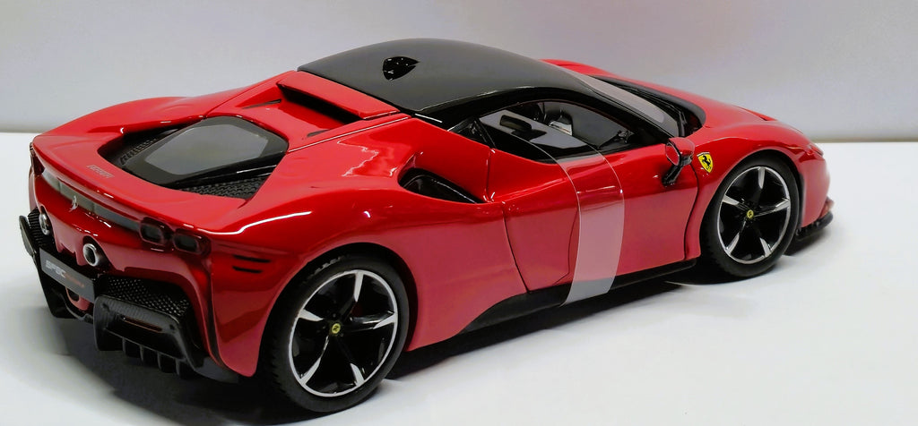 Ferrari SF 90 Stradale Red Black 1/24 Diecast Model Car by Bburago