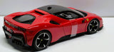 Ferrari SF90 Stradale Red Black 1/24 Diecast Model Car by Bburago