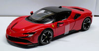 Ferrari SF90 Stradale Red Black 1/24 Diecast Model Car by Bburago