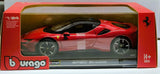 Ferrari SF90 Stradale Red Black 1/24 Diecast Model Car by Bburago