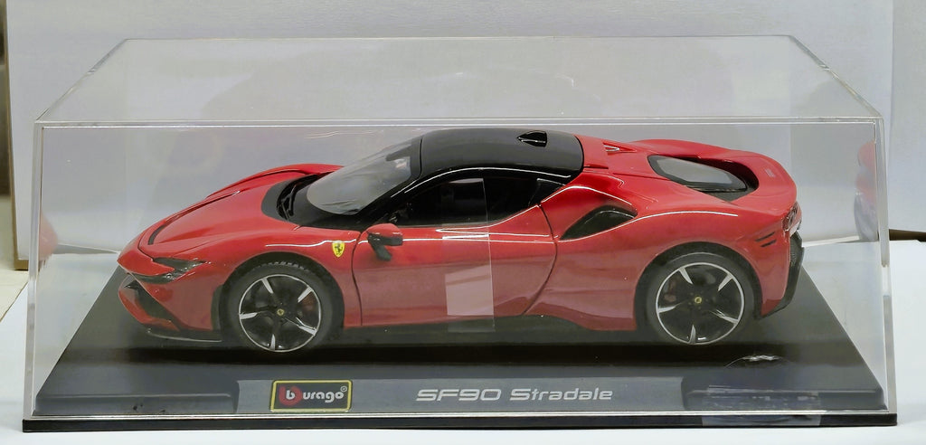 Ferrari SF 90 Stradale Red Black 1/24 Diecast Model Car by Bburago