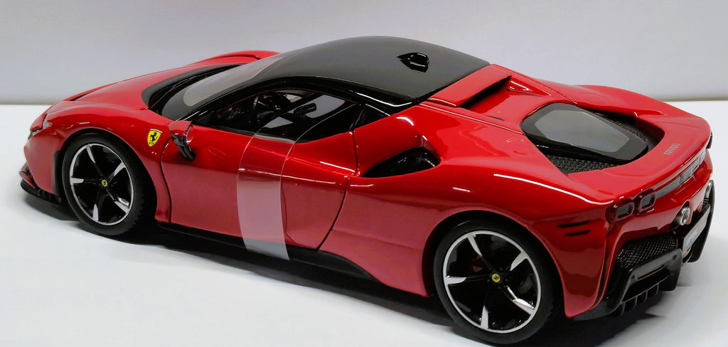 Ferrari SF 90 Stradale Red Black 1/24 Diecast Model Car by Bburago