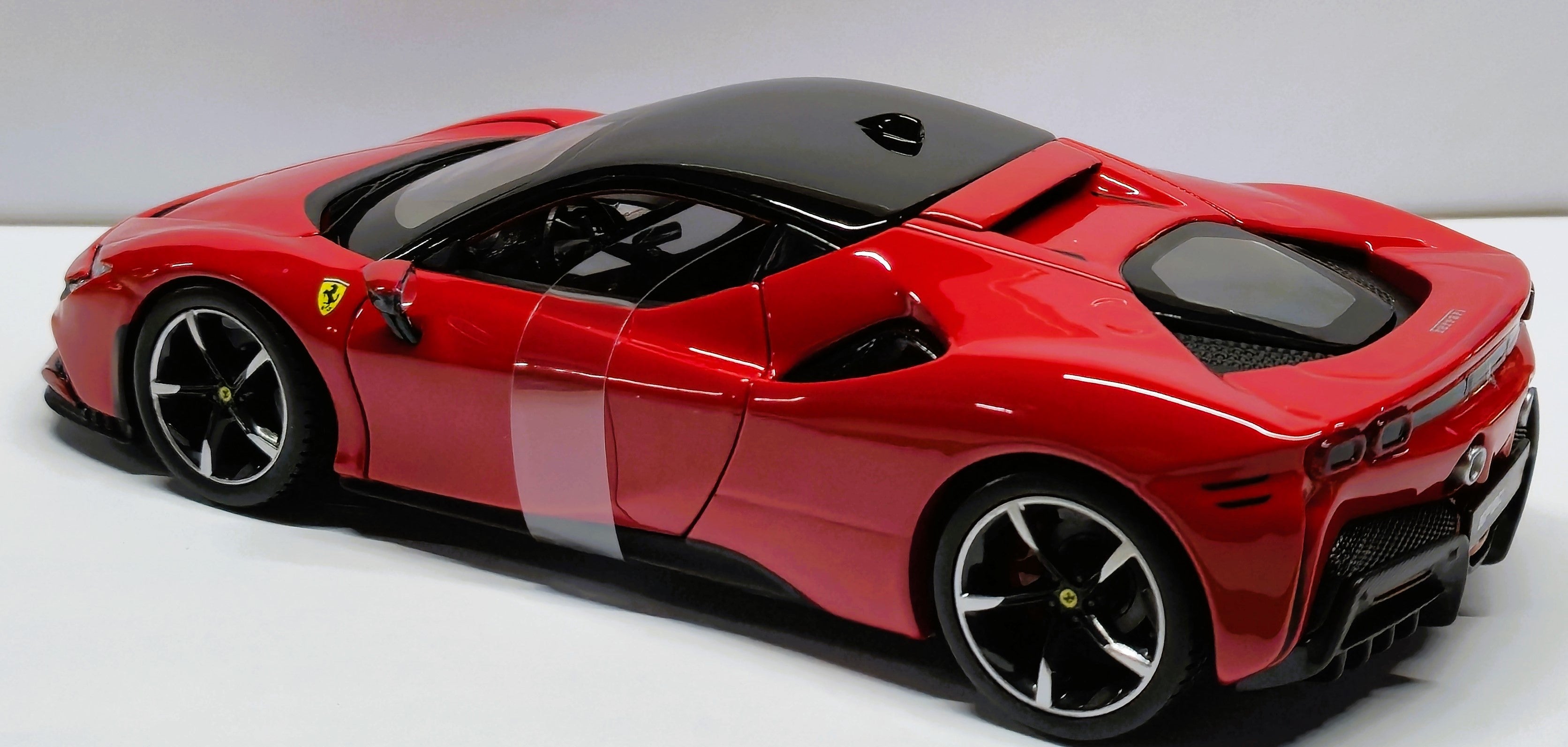 Ferrari SF 90 Stradale Red Black 1/24 Diecast Model Car by Bburago