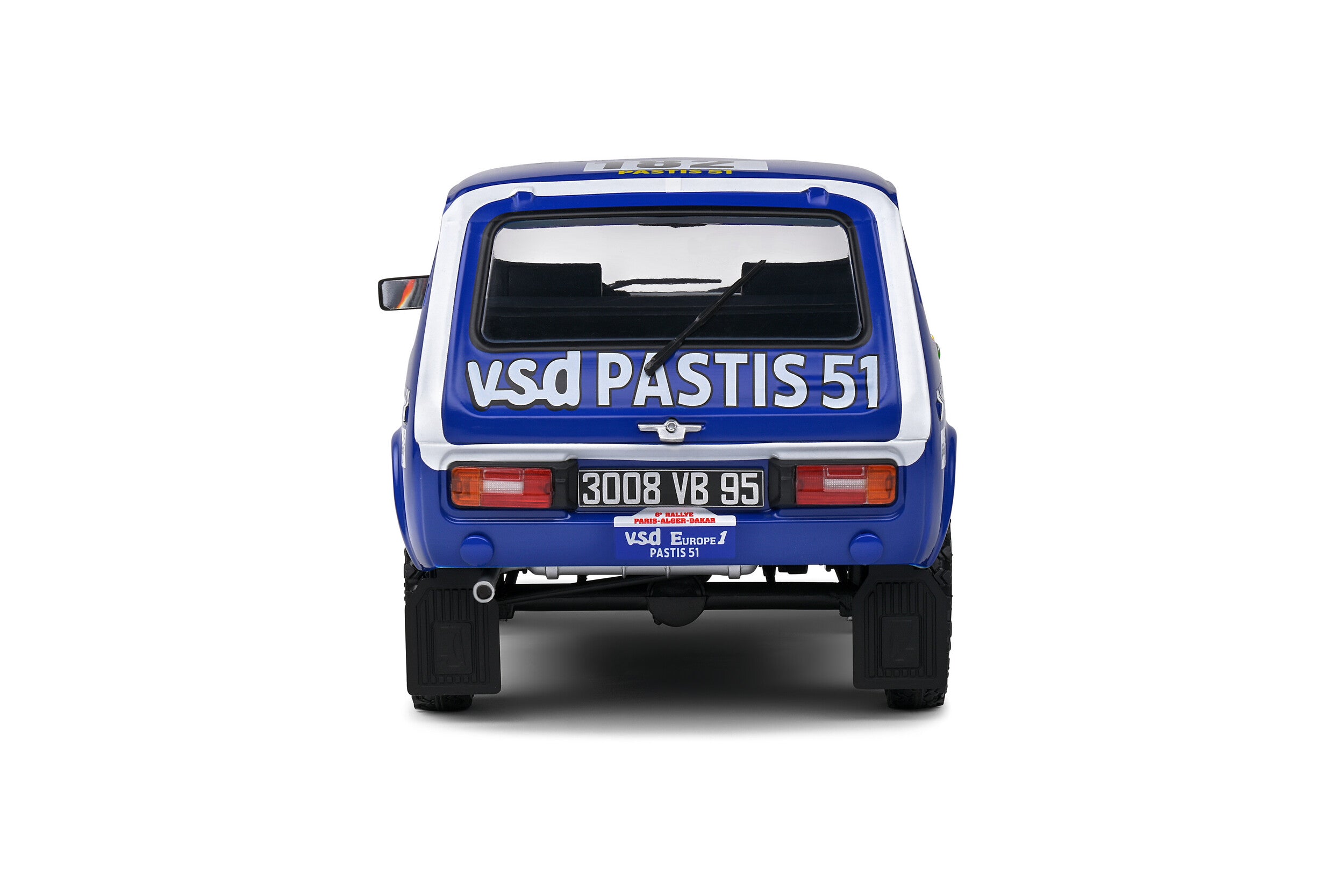 Solido 1984 LADA Niva white Racing car no 182 JABOUILLE and SARDOU Paris Dakar Rally 1/18 scale diecast model car
