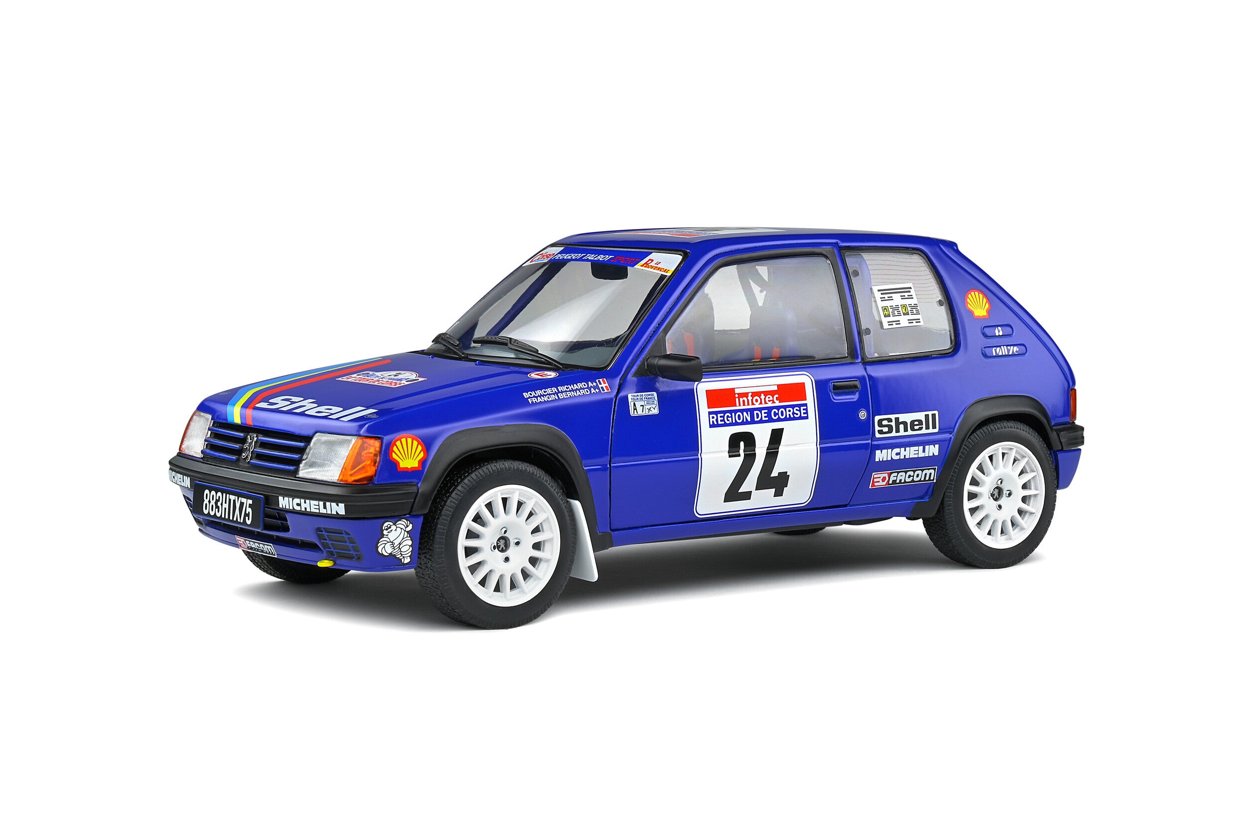 Solido 1990 Peugeot 205 Rallye #24 1/18 scale diecast model car
