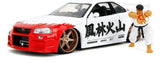 Jada Street Fighter Hollywood Rides 2002 Nissan Skyline GT-R R-34 Die-Cast Car and Ryu Figure 1/24 car by Jada