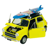 Welly MINI COOPER 1300 (With Surfboard) yellow diecast car 1/24 scale