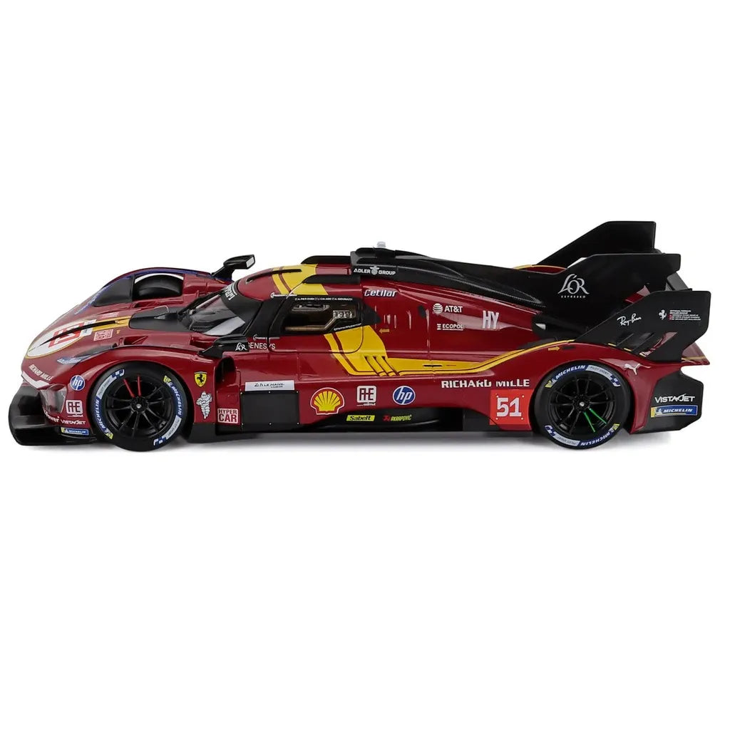 2025 Ferrari 499P 24h Le Mans #51 Bburago Racing 1:18 Scale Diecast Car Model