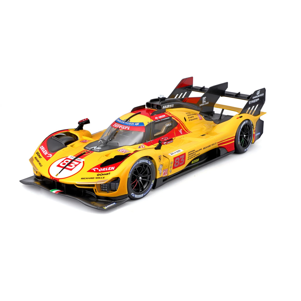 2025 Ferrari 499P 24h Le Mans #83 Winner Bburago Racing 1:18 Scale Diecast Car Model