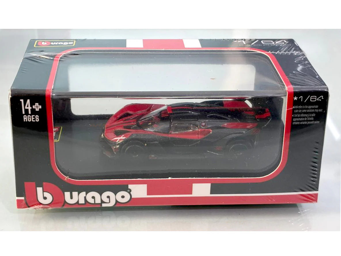 Display Box Scale Model Bburago Bugatti Bolide Red 1/64 Scale Model diecast car with display c ...